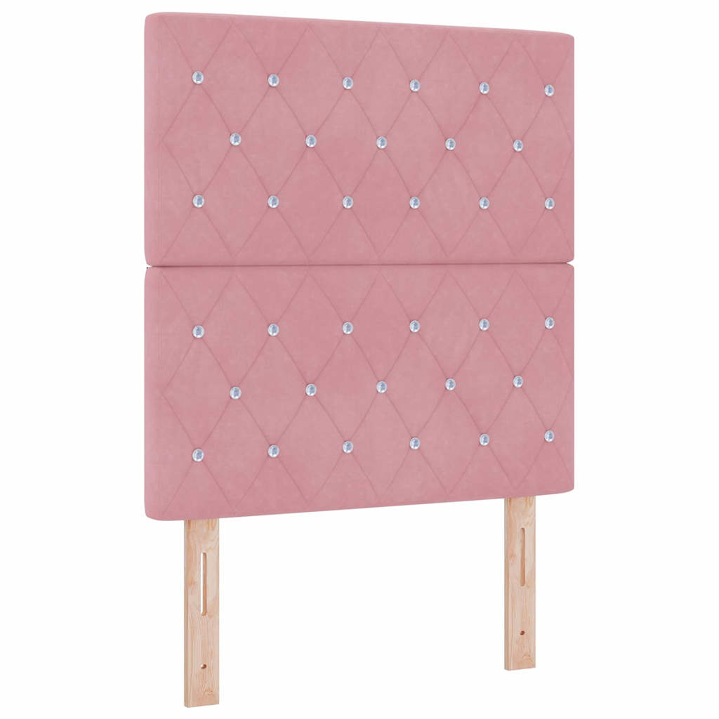 Letto a molle con testiera Rosa 80 x 200 cm Velluto | homemem39