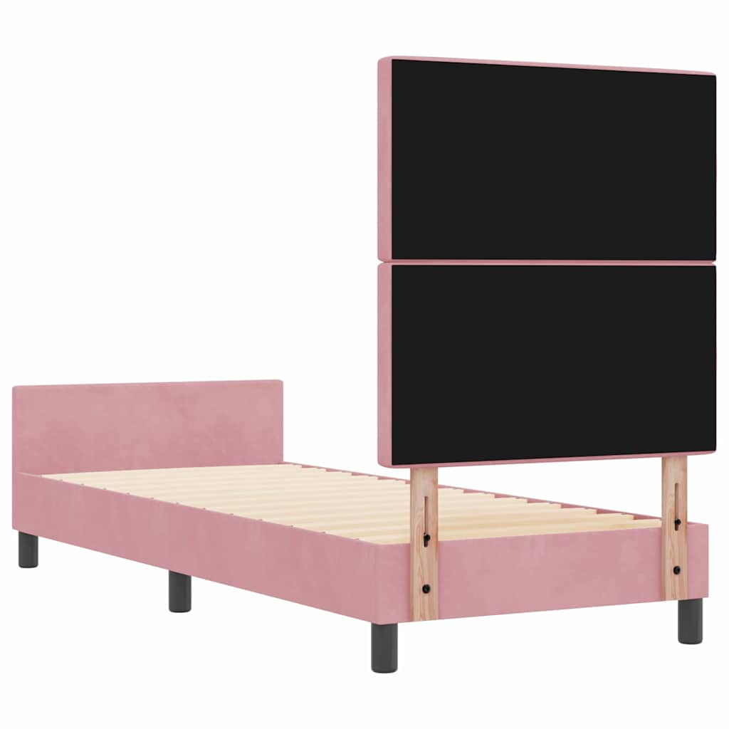 Letto a molle con testiera Rosa 80 x 200 cm Velluto | homemem39