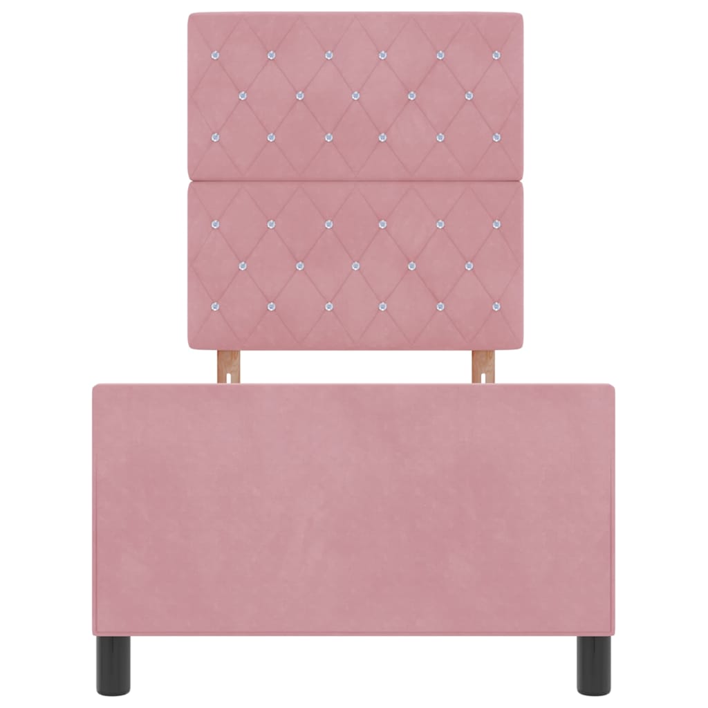 Letto a molle con testiera Rosa 80 x 200 cm Velluto | homemem39