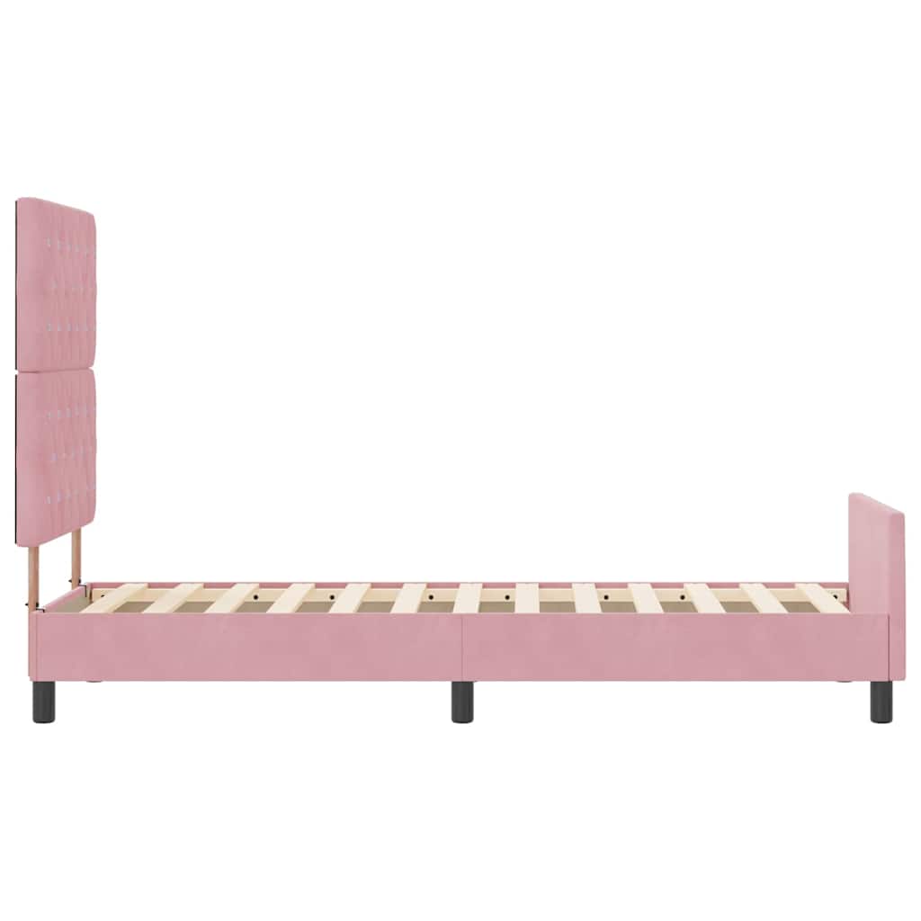 Letto a molle con testiera Rosa 80 x 200 cm Velluto | homemem39
