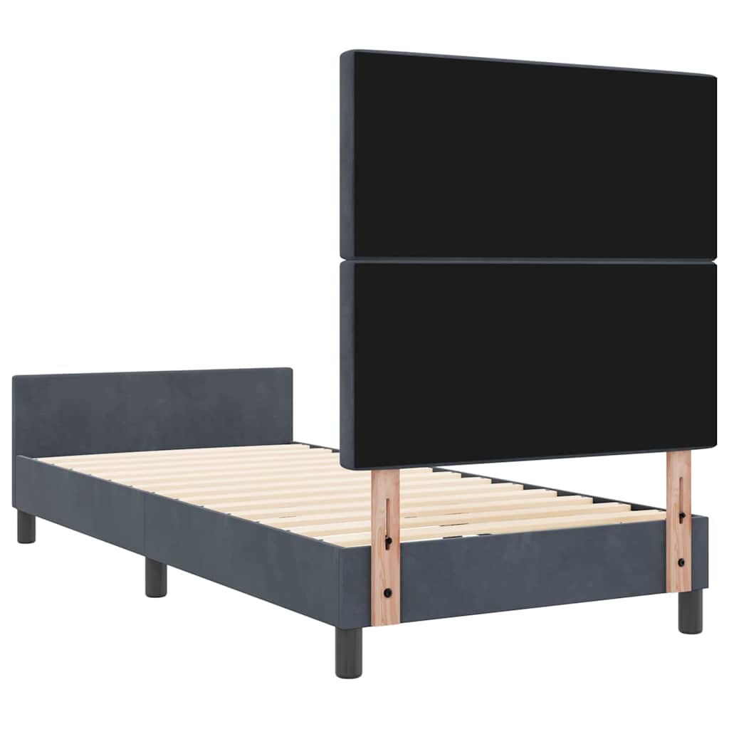 Letto a molle con testiera Grigio scuro 90 x 200 cm Velluto | homemem39