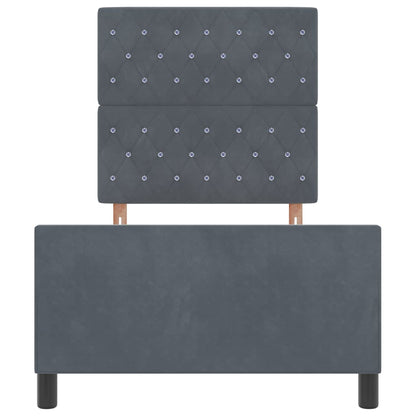 Letto a molle con testiera Grigio scuro 90 x 200 cm Velluto | homemem39