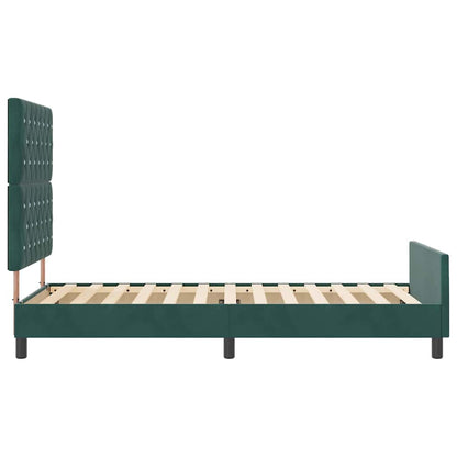 Letto a molle con testiera Verde Scuro 100 x 200 cm Velluto