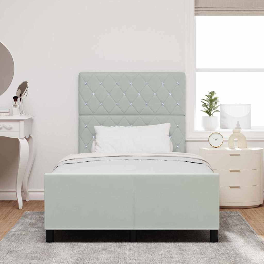 Letto a molle con testiera Grigio chiaro 120 x 200 cm Velluto | homemem39