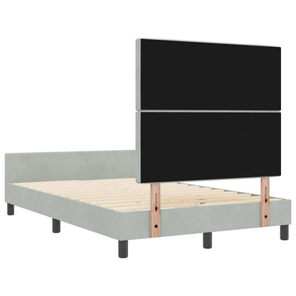 Letto a molle con testiera Grigio chiaro 120 x 200 cm Velluto | homemem39