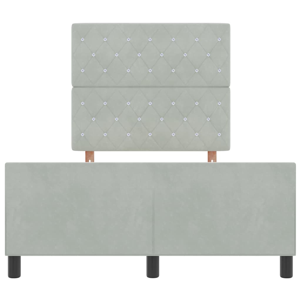 Letto a molle con testiera Grigio chiaro 120 x 200 cm Velluto | homemem39