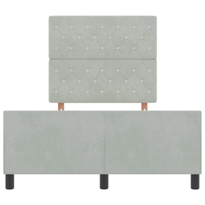 Letto a molle con testiera Grigio chiaro 120 x 200 cm Velluto | homemem39