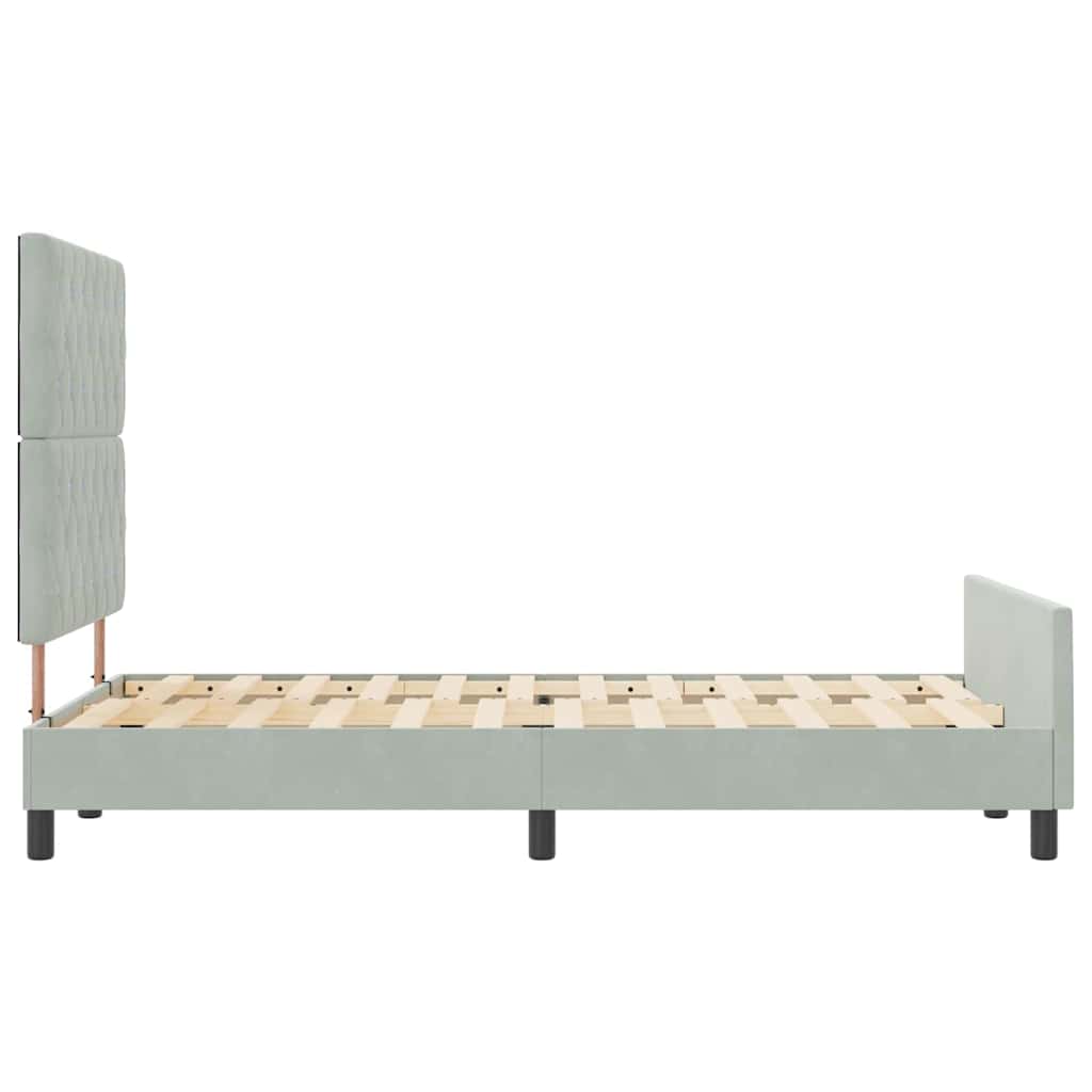 Letto a molle con testiera Grigio chiaro 120 x 200 cm Velluto | homemem39