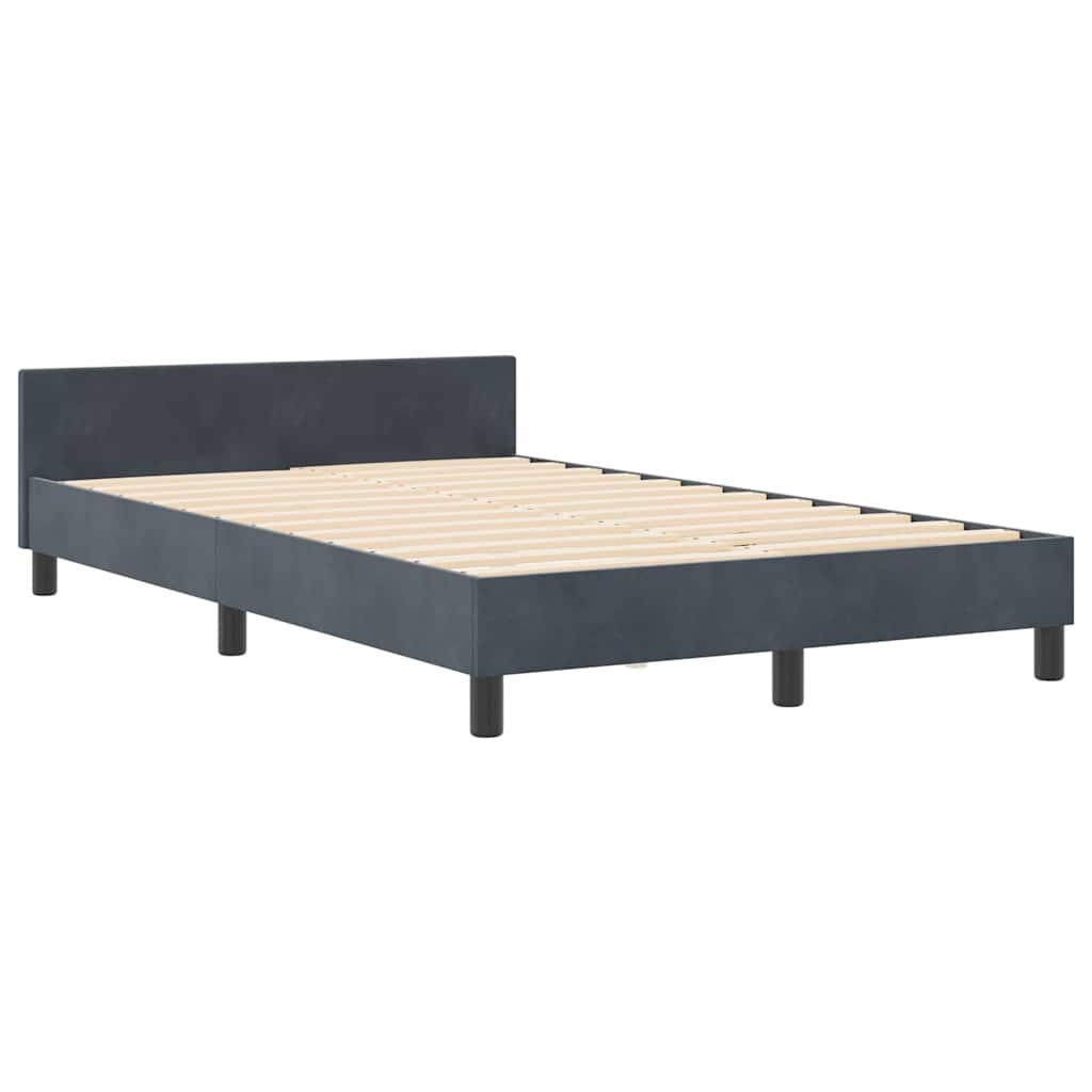 Letto a molle con testiera Grigio scuro 120 x 200 cm Velluto | homemem39