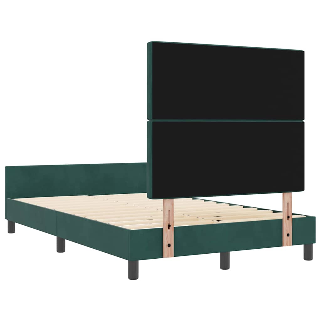 Letto a molle con testiera Verde Scuro 120 x 200 cm Velluto