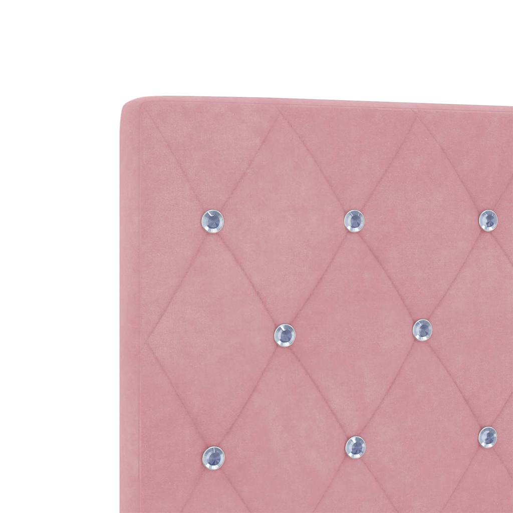 Letto a molle con testiera Rosa 120 x 200 cm Velluto