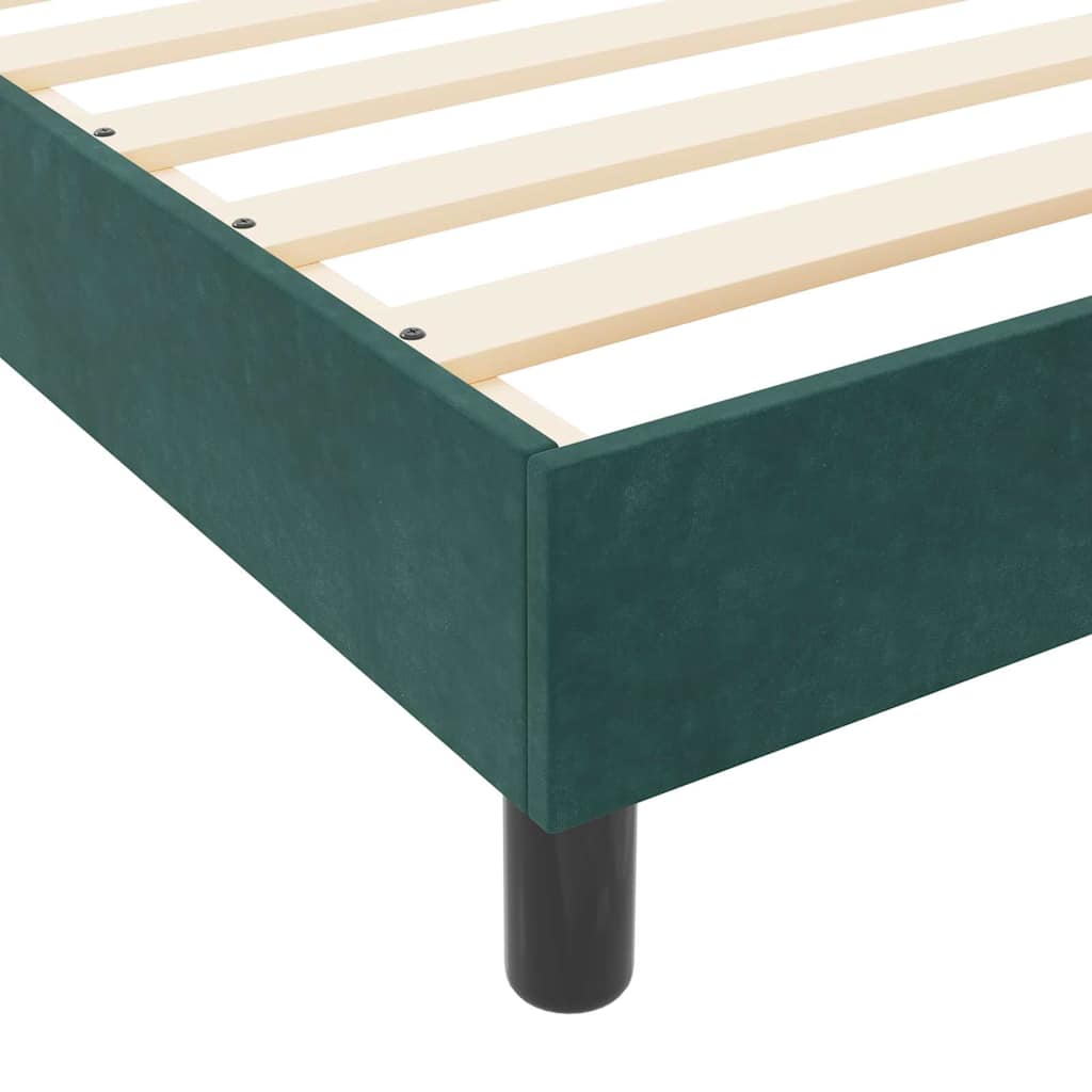 Letto a molle con testiera Verde Scuro 140 x 190 cm Velluto | homemem39