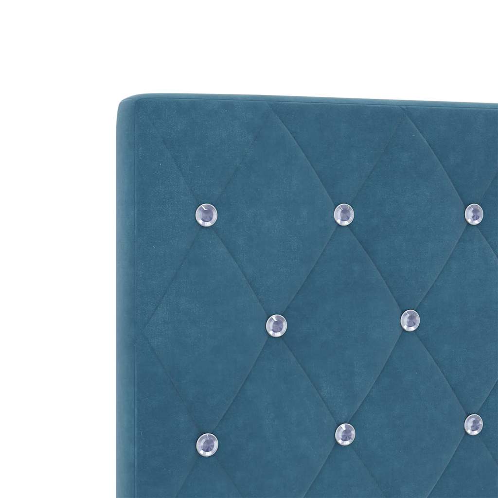 Letto a molle con testiera Blu Scuro 140 x 190 cm Velluto | homemem39