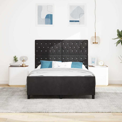 Letto a molle con testiera Nero 140 x 200 cm Velluto | homemem39