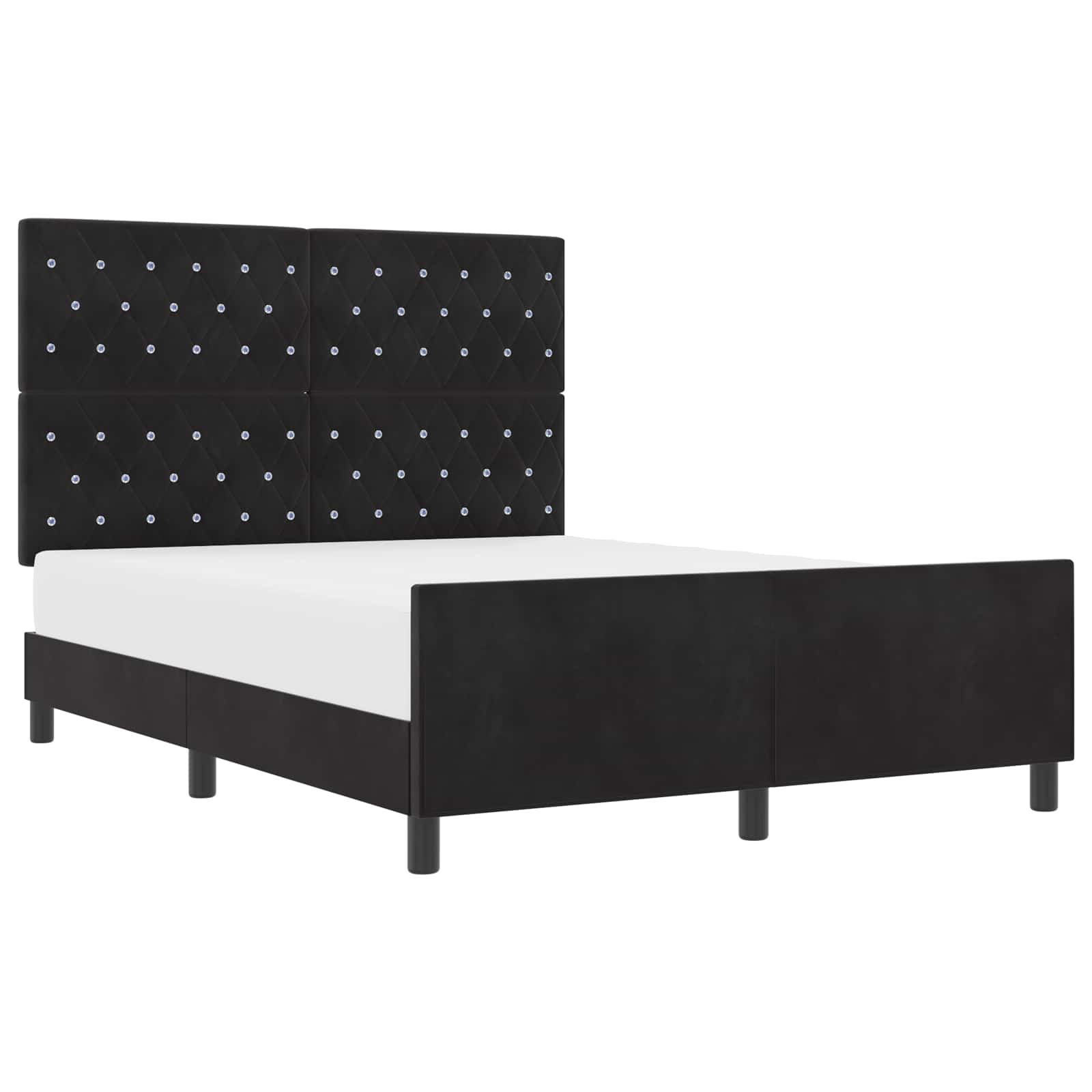 Letto a molle con testiera Nero 140 x 200 cm Velluto | homemem39