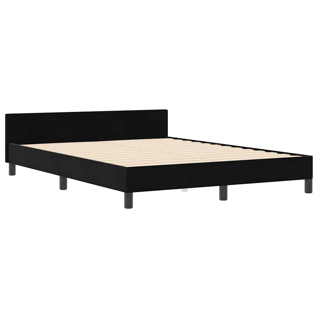 Letto a molle con testiera Nero 140 x 200 cm Velluto | homemem39