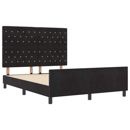 Letto a molle con testiera Nero 140 x 200 cm Velluto | homemem39