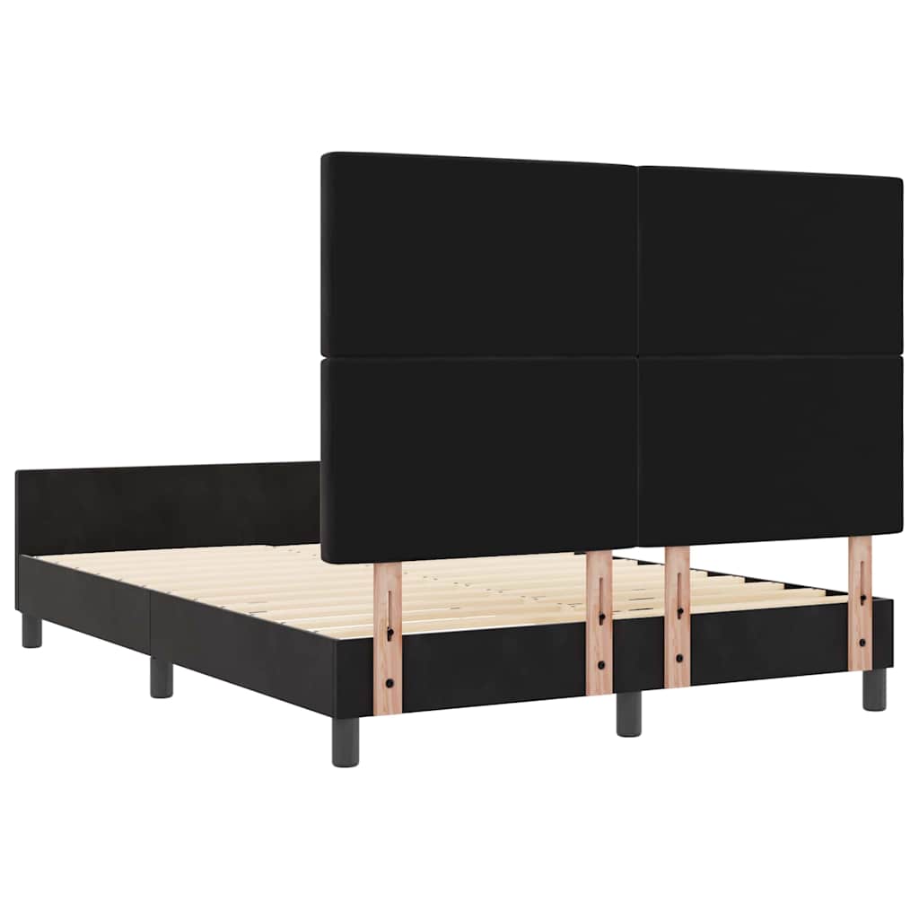 Letto a molle con testiera Nero 140 x 200 cm Velluto | homemem39