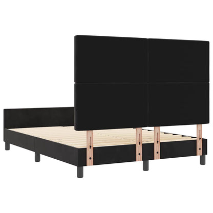 Letto a molle con testiera Nero 140 x 200 cm Velluto | homemem39