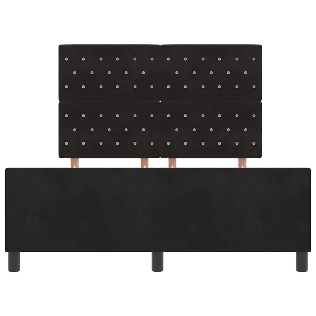 Letto a molle con testiera Nero 140 x 200 cm Velluto | homemem39