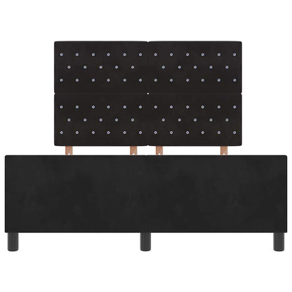 Letto a molle con testiera Nero 140 x 200 cm Velluto | homemem39