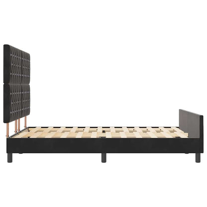 Letto a molle con testiera Nero 140 x 200 cm Velluto | homemem39