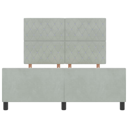 Letto a molle con testiera Grigio chiaro 160 x 200 cm Velluto