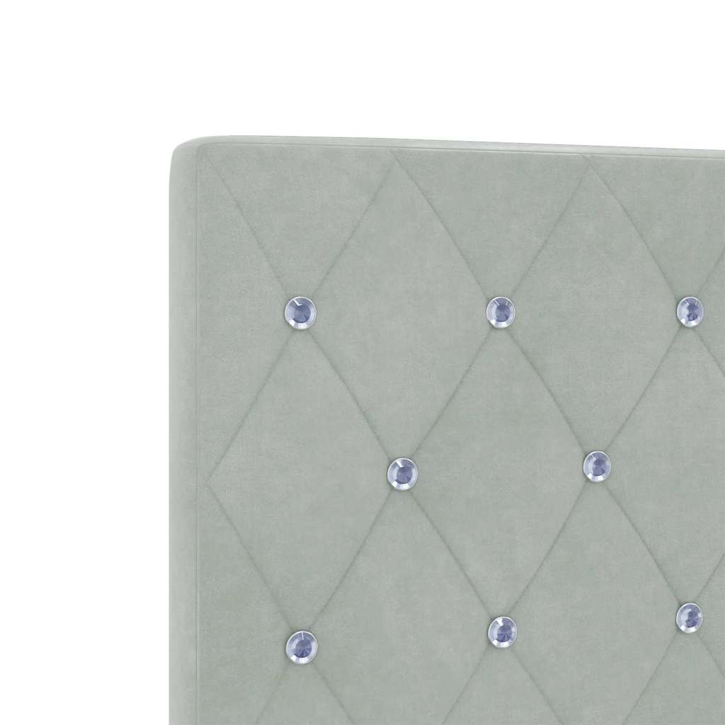 Letto a molle con testiera Grigio chiaro 200 x 200 cm Velluto | homemem39