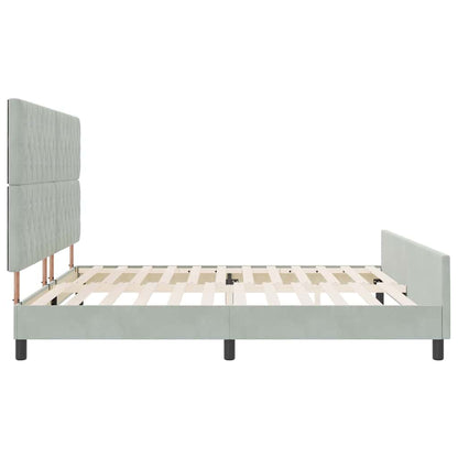 Letto a molle con testiera Grigio chiaro 200 x 200 cm Velluto