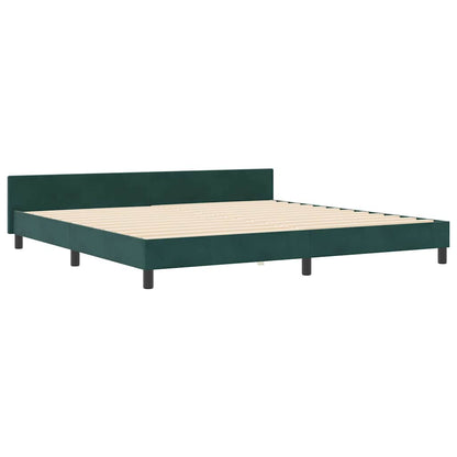 Letto a molle con testiera Verde Scuro 200 x 200 cm Velluto