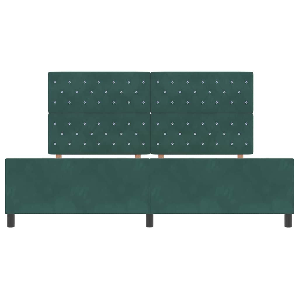 Letto a molle con testiera Verde Scuro 200 x 200 cm Velluto