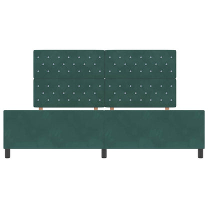 Letto a molle con testiera Verde Scuro 200 x 200 cm Velluto
