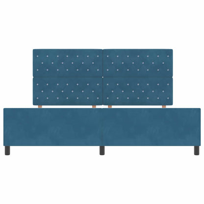 Letto a molle con testiera Blu Scuro 200 x 200 cm Velluto