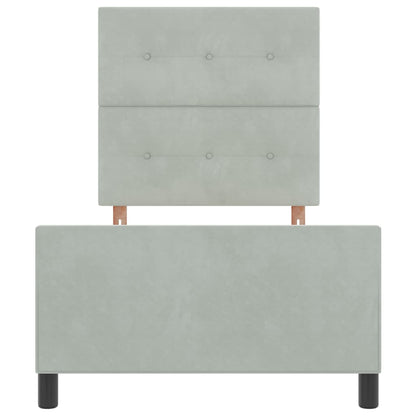 Letto a molle con testiera Grigio chiaro 80 x 200 cm Velluto | homemem39