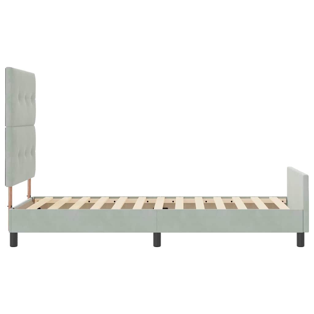 Letto a molle con testiera Grigio chiaro 80 x 200 cm Velluto | homemem39