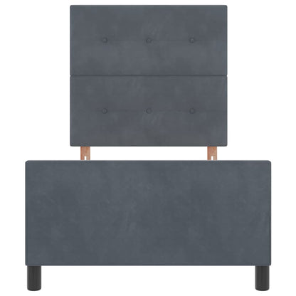 Letto a molle con testiera Grigio scuro 80 x 200 cm Velluto | homemem39