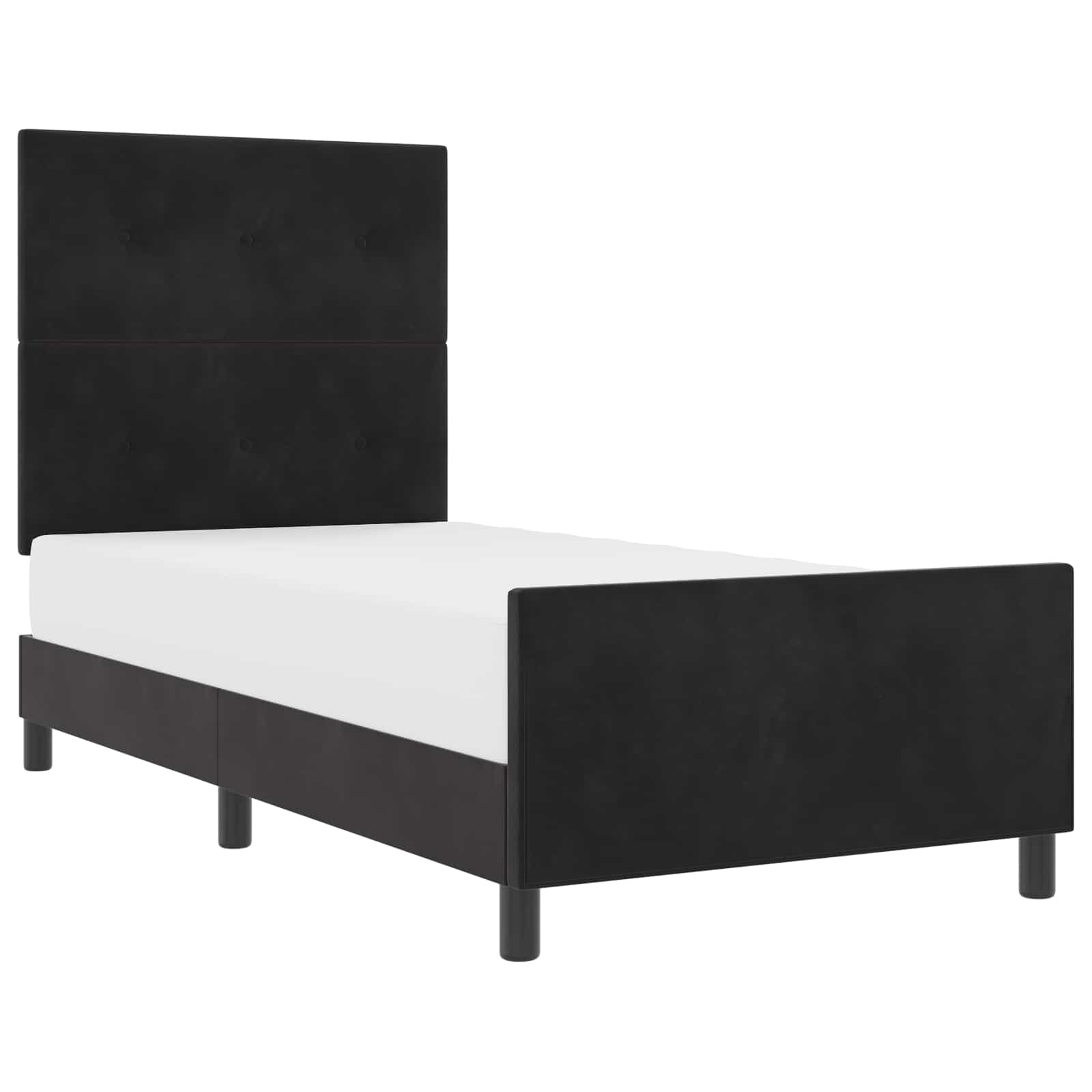 Letto a molle con testiera Nero 80 x 200 cm Velluto | homemem39