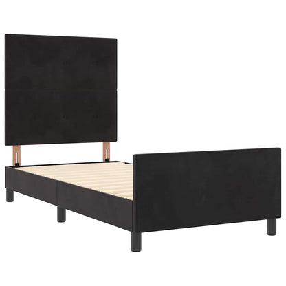 Letto a molle con testiera Nero 80 x 200 cm Velluto | homemem39