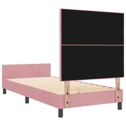 Letto a molle con testiera Rosa 80 x 200 cm Velluto | homemem39