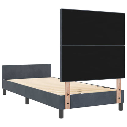Letto a molle con testiera Grigio scuro 90 x 190 cm Velluto | homemem39