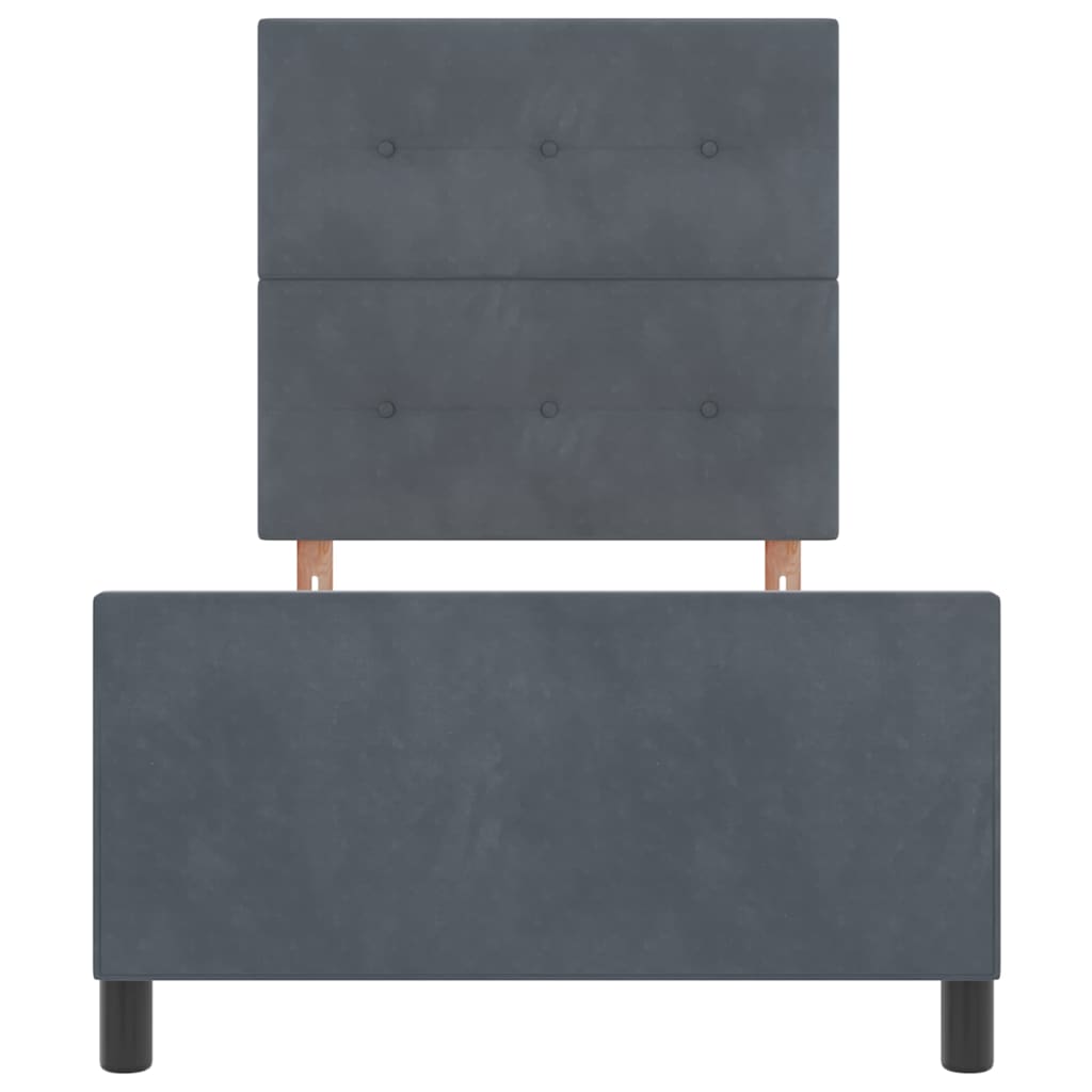 Letto a molle con testiera Grigio scuro 90 x 190 cm Velluto | homemem39