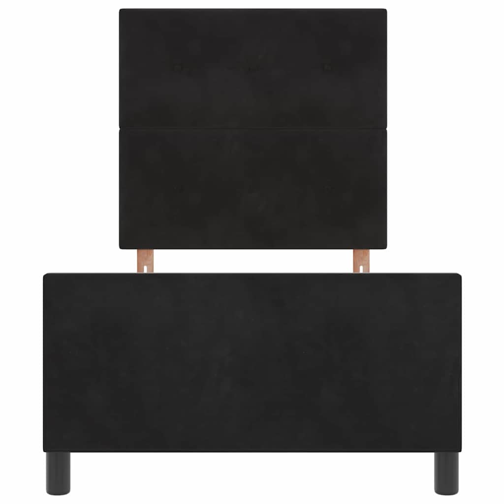 Letto a molle con testiera Nero 90 x 200 cm Velluto | homemem39