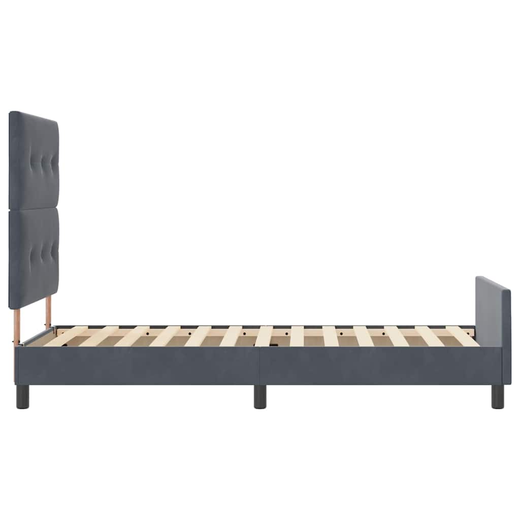 Letto a molle con testiera Grigio scuro 100 x 200 cm Velluto | homemem39