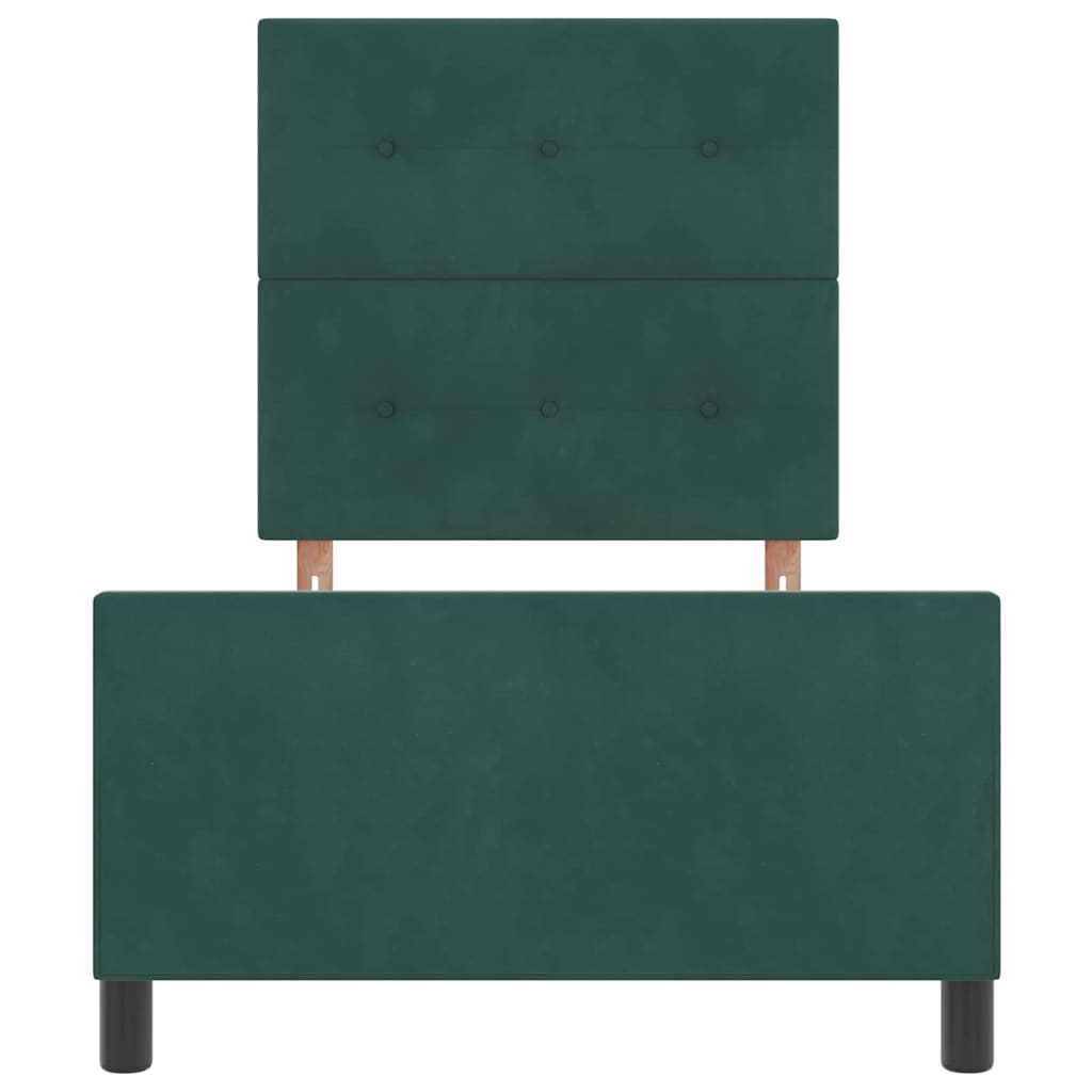 Letto a molle con testiera Verde Scuro 100 x 200 cm Velluto | homemem39