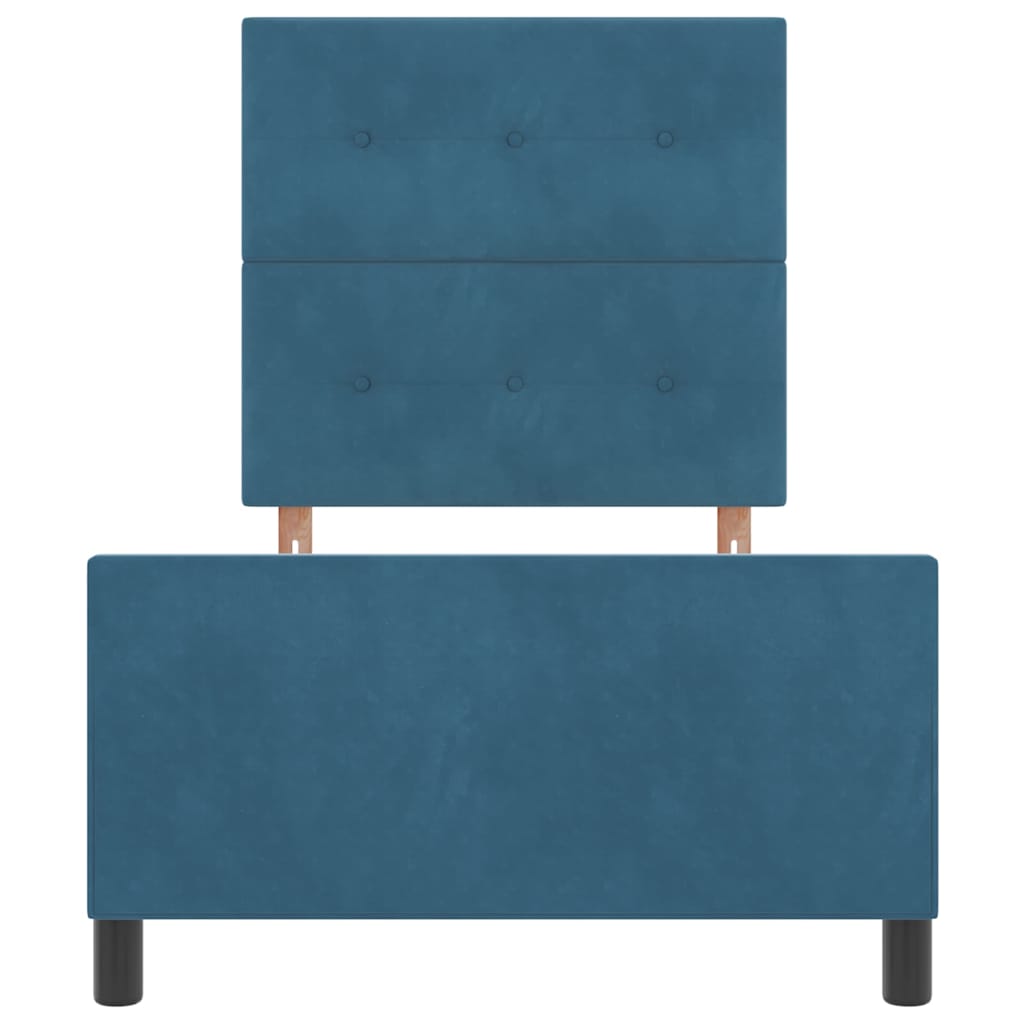 Letto a molle con testiera Blu Scuro 100 x 200 cm Velluto | homemem39