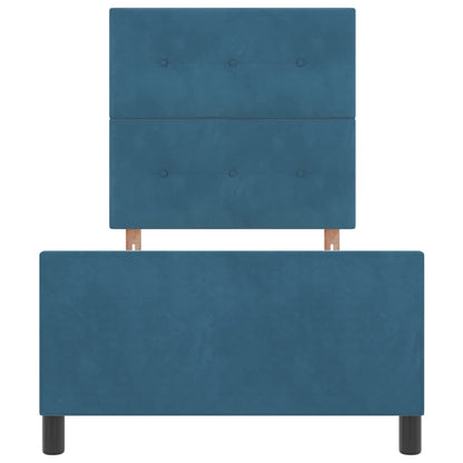 Letto a molle con testiera Blu Scuro 100 x 200 cm Velluto | homemem39