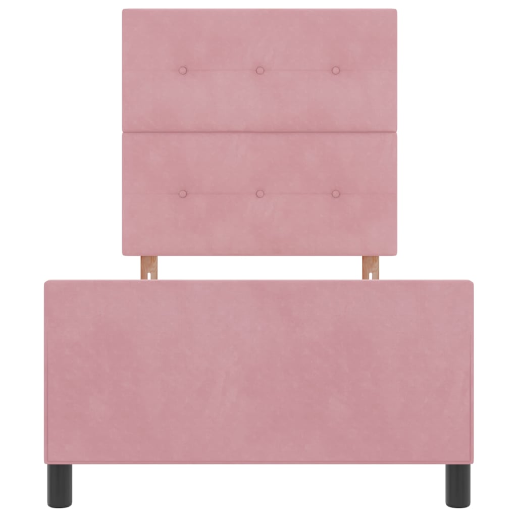 Letto a molle con testiera Rosa 100 x 200 cm Velluto | homemem39