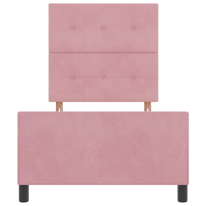 Letto a molle con testiera Rosa 100 x 200 cm Velluto | homemem39