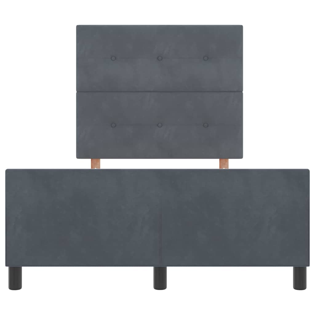 Letto a molle con testiera Grigio scuro 120 x 190 cm Velluto | homemem39