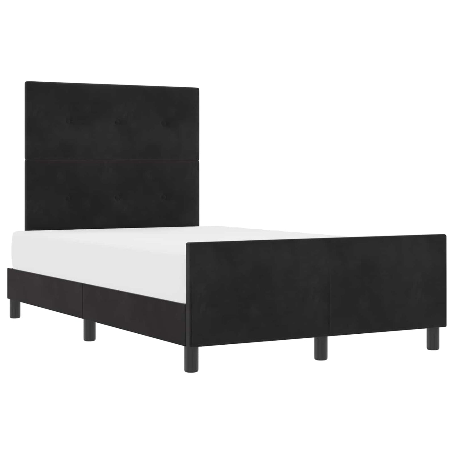 Letto a molle con testiera Nero 120 x 190 cm Velluto | homemem39